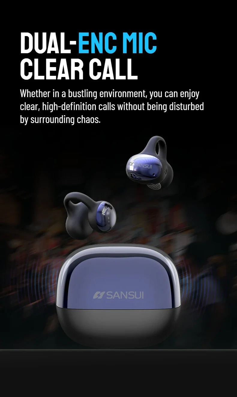 Clip On Wireless Earphones With Noise Reduction And Intelligent Positioning For Comfortable And Stable Communication