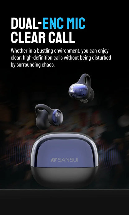 Clip On Wireless Earphones With Noise Reduction And Intelligent Positioning For Comfortable And Stable Communication