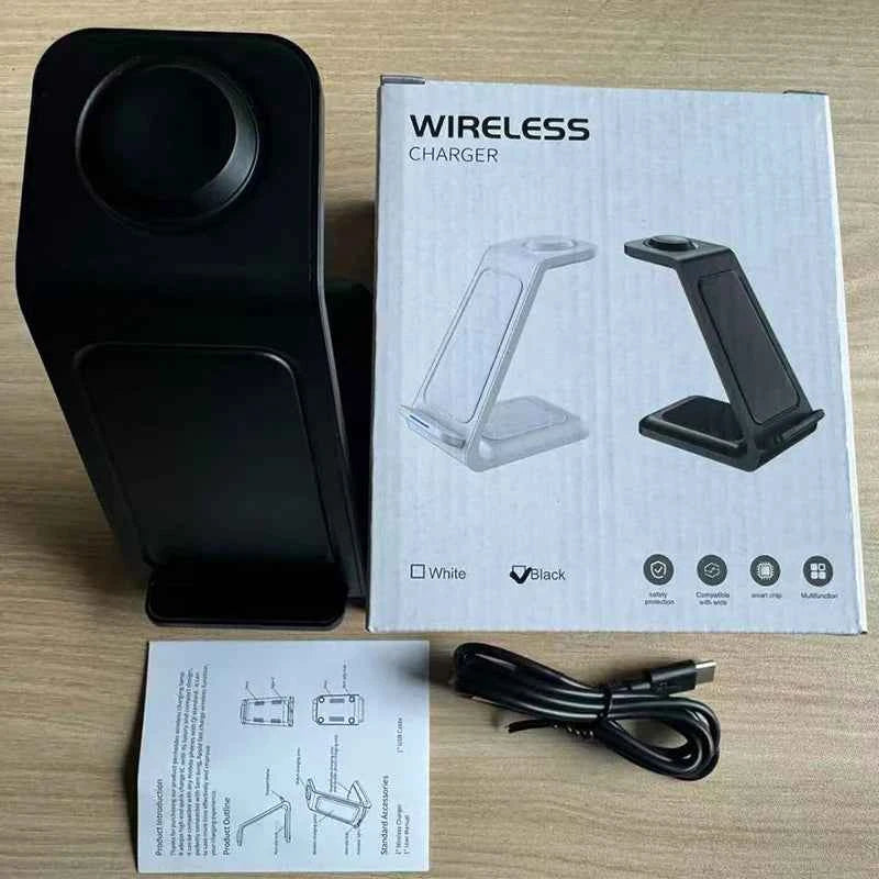 Desktop Universal 3 in 1 Wireless Charger 30W Fast Charger for iPhone