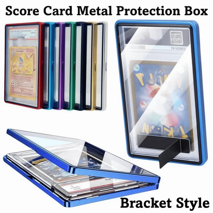 2-in-1 PSA/CGC Graded Card Protective Box Transparent UV Protection Metal Magnetic Case Durable with Stand Card Protective Case
