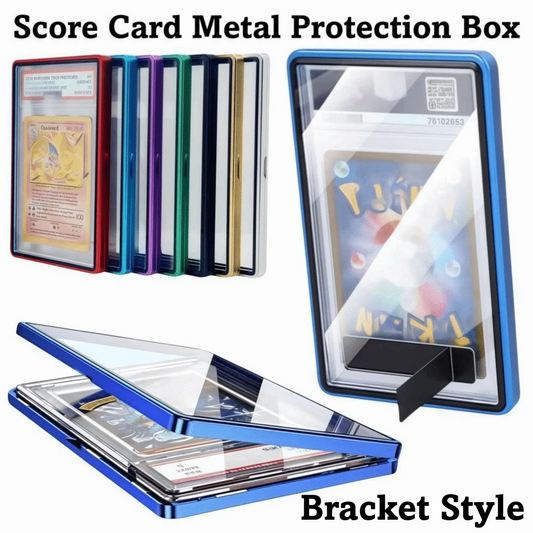 2-in-1 PSA/CGC Graded Card Protective Box Transparent UV Protection Metal Magnetic Case Durable with Stand Card Protective Case
