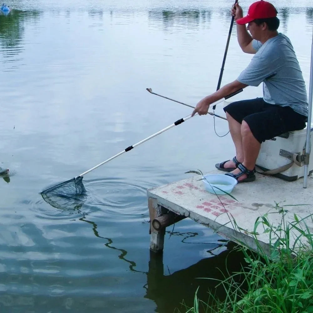 Aluminum Alloy Telescoping Fishing Net Foldable With Retractable Pole For Carp