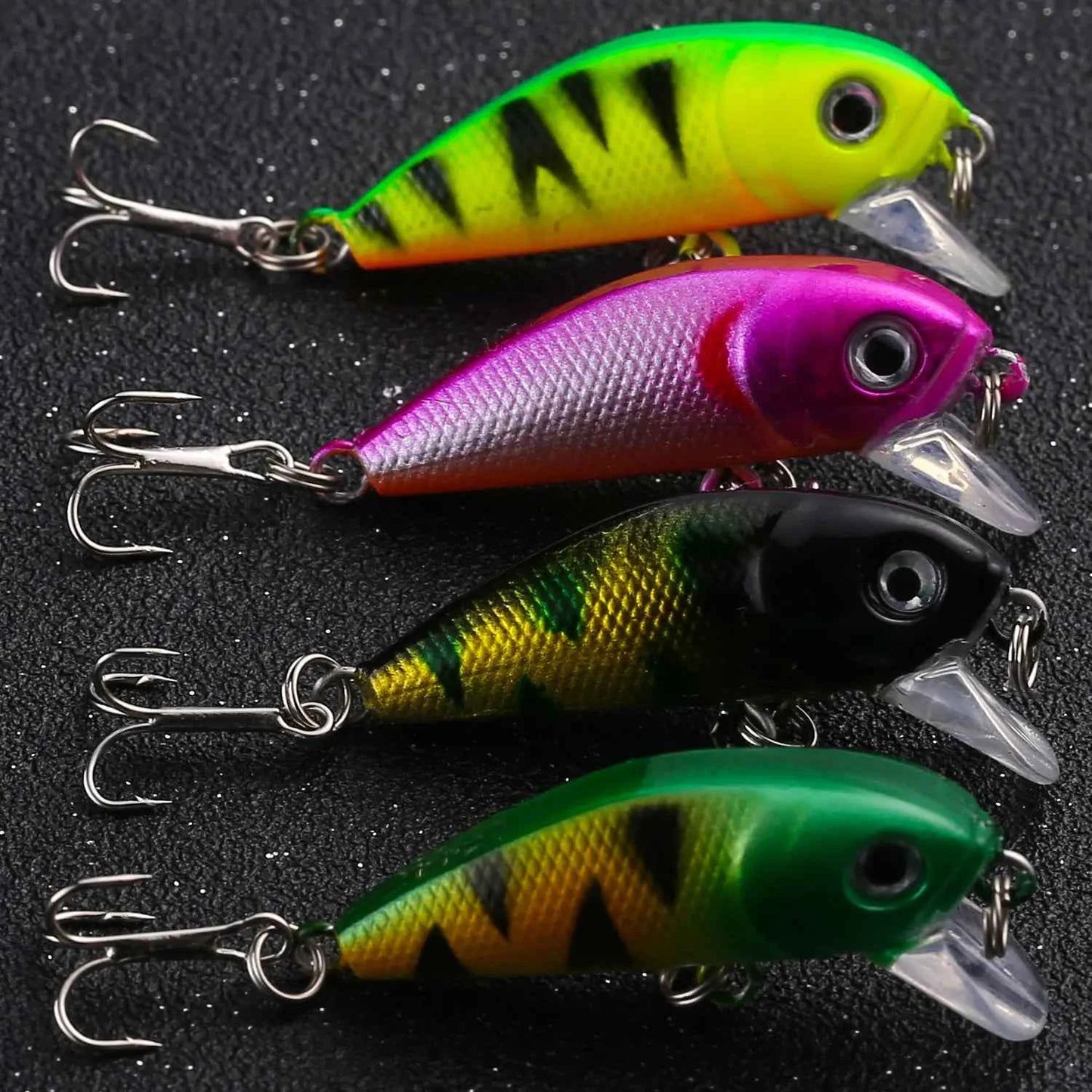 Sougayilang Hard Crankbait Lure 3 Pcs Set Swimming Wobblers For Bass Trout