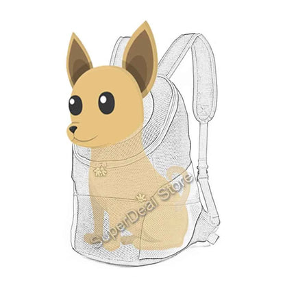 Dog Backpack Carrier Travel Bag Breathable Reflective Strips For Hiking