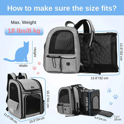 Dogat Pet Backpack Carrier Breathable Mesh Window Foldable For Cats And Dogs