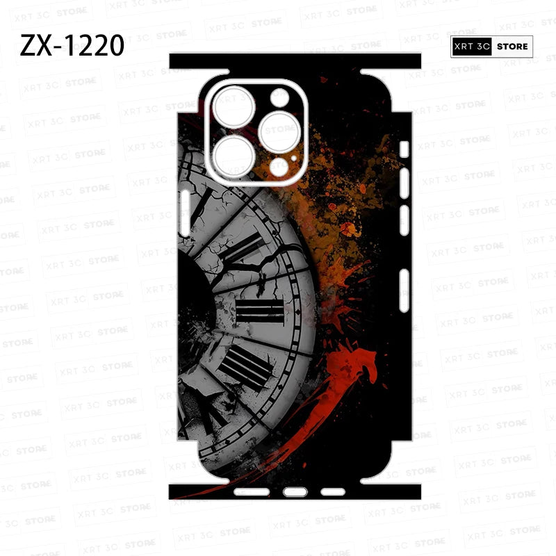 Colorful Skin Sticker for iPhone16 15 Pro Max 14 13 12 Phone Sticker Back Film Side Frame Protector (Not Phone Case)
