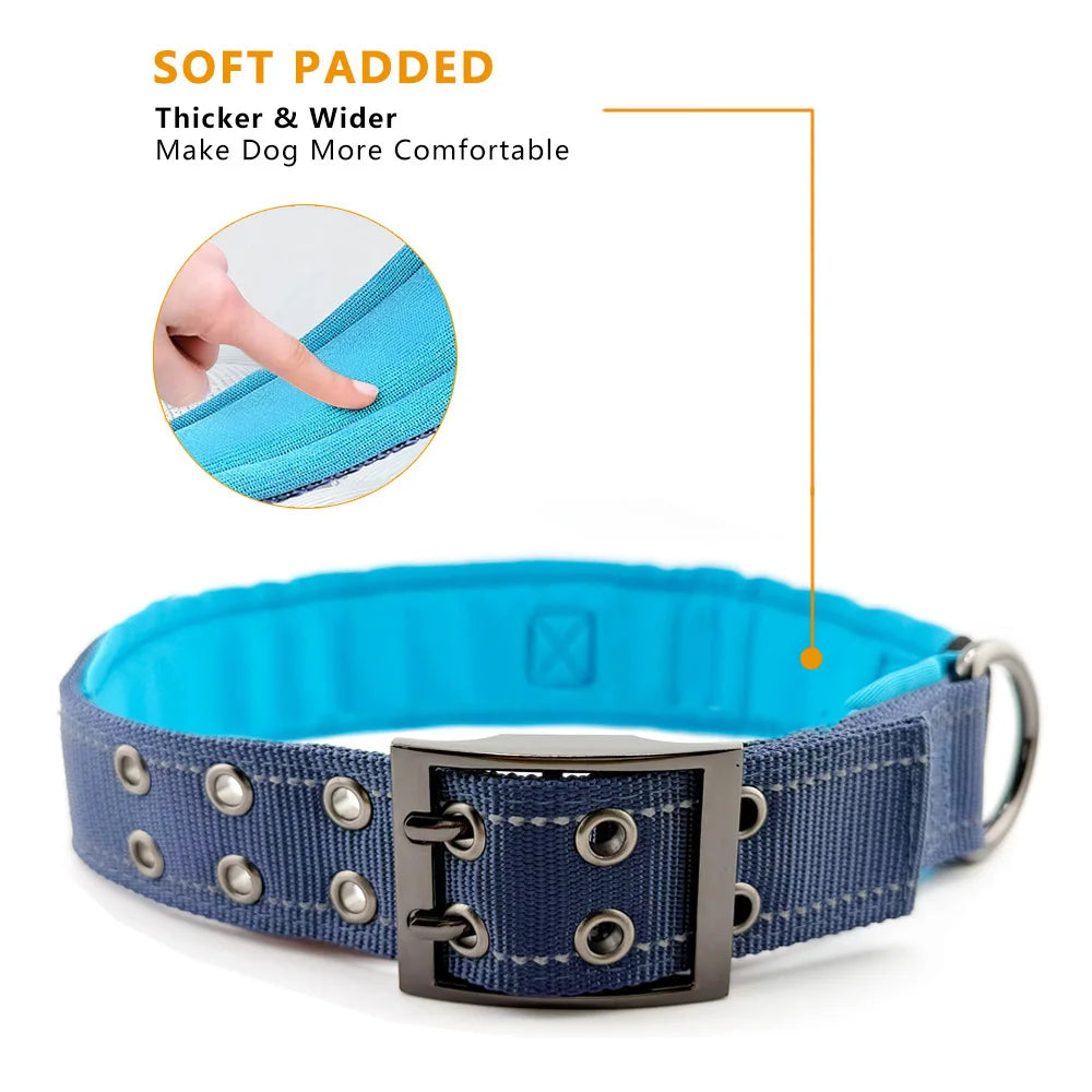 Durable Tactical Dog Collar for Medium to Large Dogs, Adjustable Heavy-Duty Nylon Webbing, Quick Release, Zinc Alloy Metal Buck