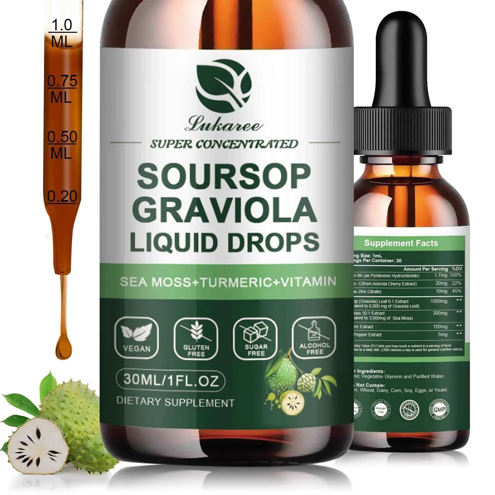 Graviola Soursop Extract Drops 30ml Immunity Digestion Metabolism Detox