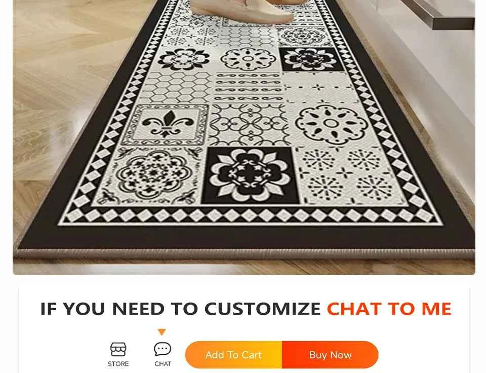 Pvc Kitchen Carpet Non-slip Oil-proof Rug Waterproof Leather Floor Mat Modern Long Strip Carpets Alfombra De Cocina 주방 미끄럼 방지 카펫
