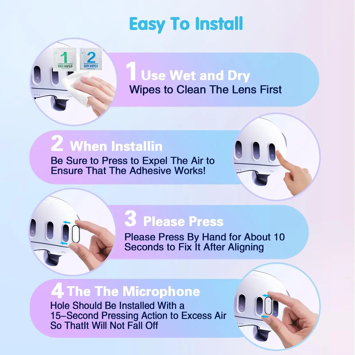 Camera Lens Protector for Meta Quest 3, High Definition Lens Protector for Oculus Quest 3, Alloy Frame, Thin 9H Tempered Glass