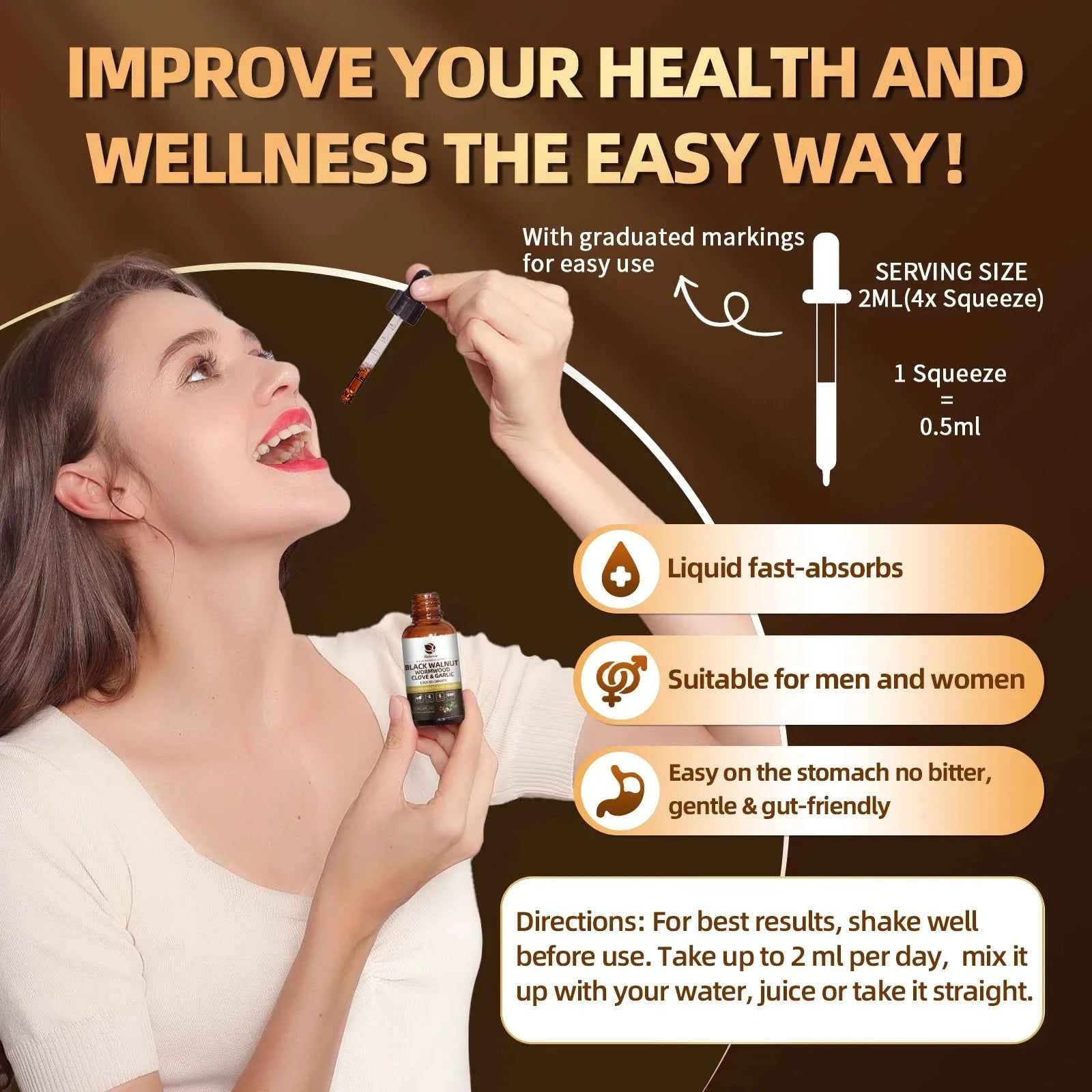 Lukaree 60ml Black Walnut Drop for Digestion and Immune Health Detox