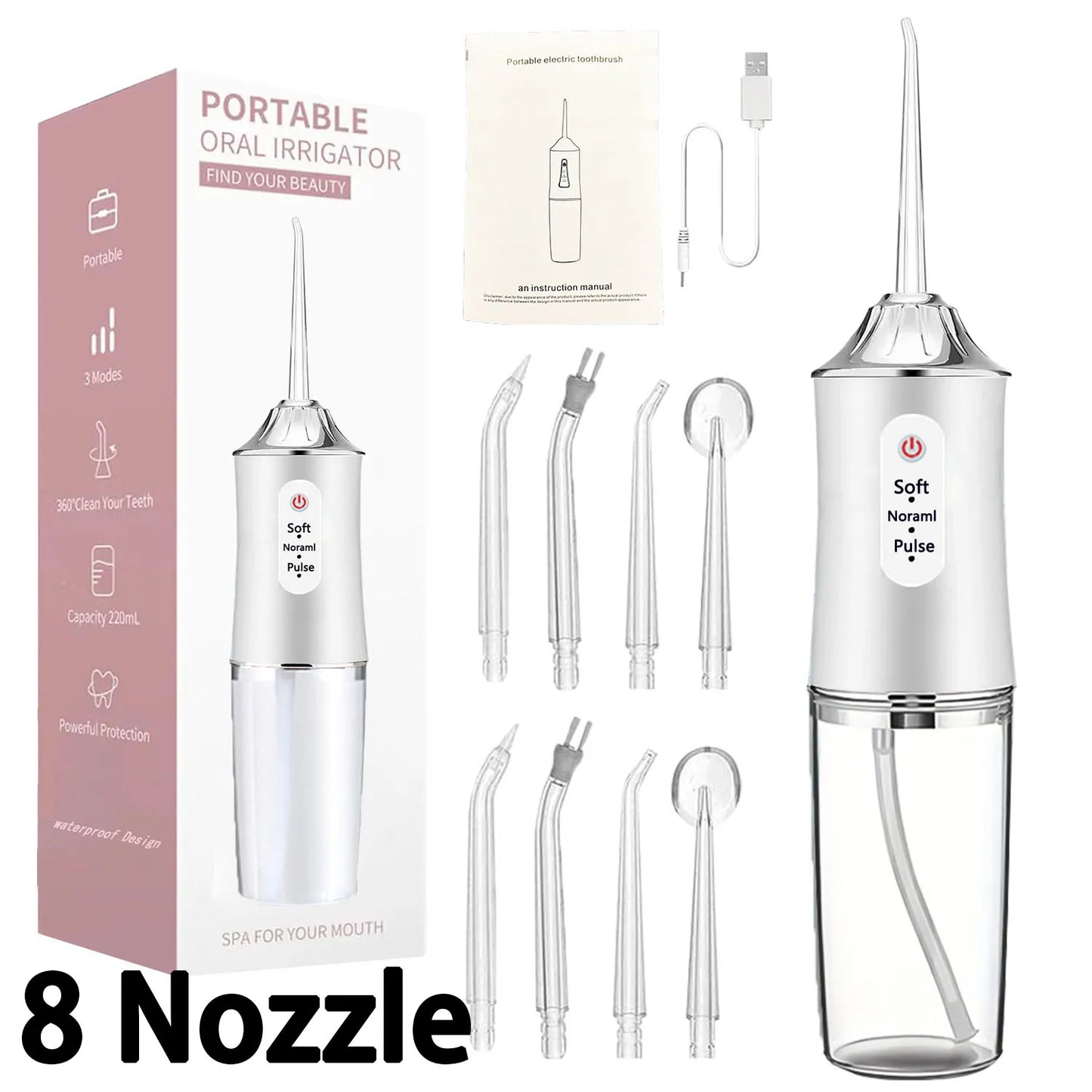 Dental Irrigator Water Flosser Bpa-Free Nozzles Replacement Orthodontic Gurunanda Kids Power Tooth Oral Irrigador Teeth Flossing