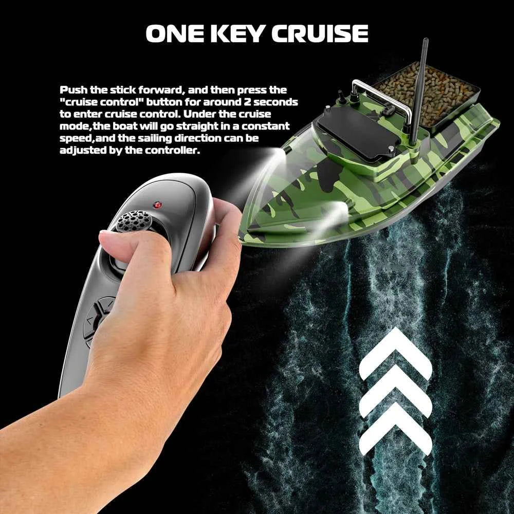 V050 Green Fishing Bait Boat 500m Remote Control Dual Motor Fish Finder