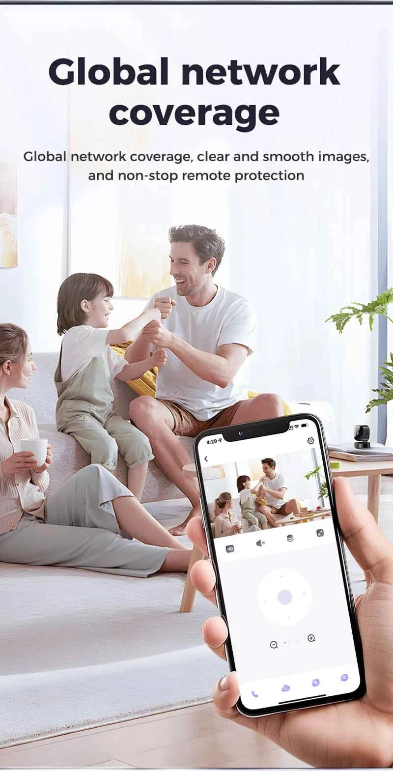 Lenovo Mini Security Camera 1080P WiFi Surveillance Indoor With Motion Detection