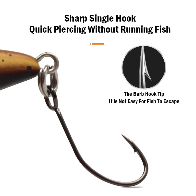 LeyDun Floating Minnow Lures 40mm 2.8g Shallow Diving Crankbait
