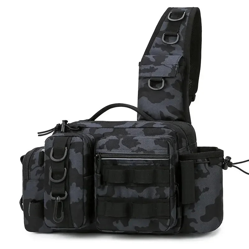 Fly Fishing Tackle Backpack With Rod Holder Lure Box Gear Storage Bag