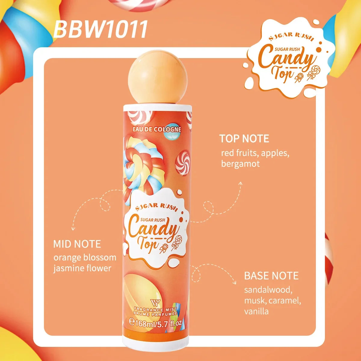 168ML Fruity Floral Perfume Unisex Fresh Scent Strawberry Peach Melon Grape
