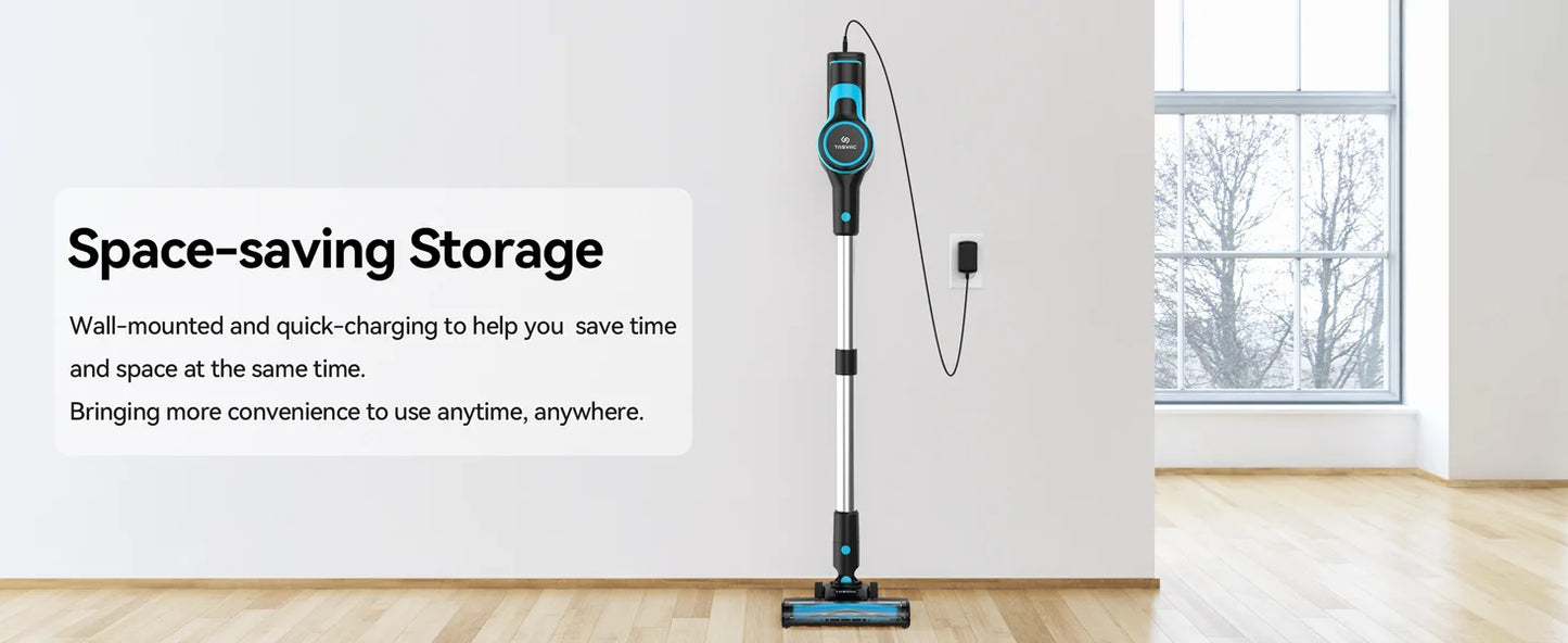 V600 Cordless Vacuum Cleaner, 28Kpa Brushless Stick Vacuum, Rechargeable Battery, 3 Modes