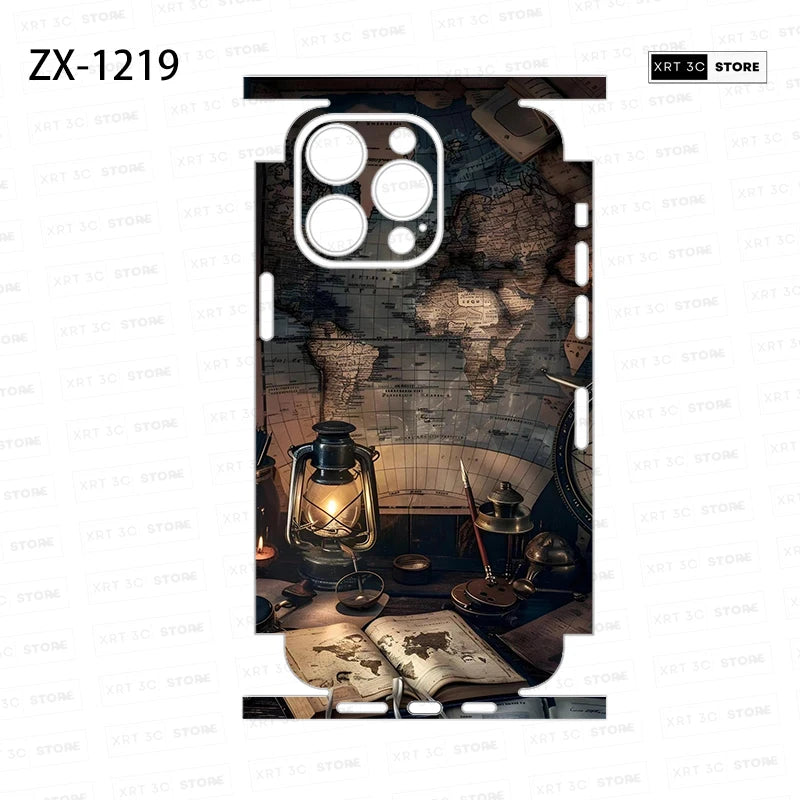 Colorful Skin Sticker for iPhone16 15 Pro Max 14 13 12 Phone Sticker Back Film Side Frame Protector (Not Phone Case)
