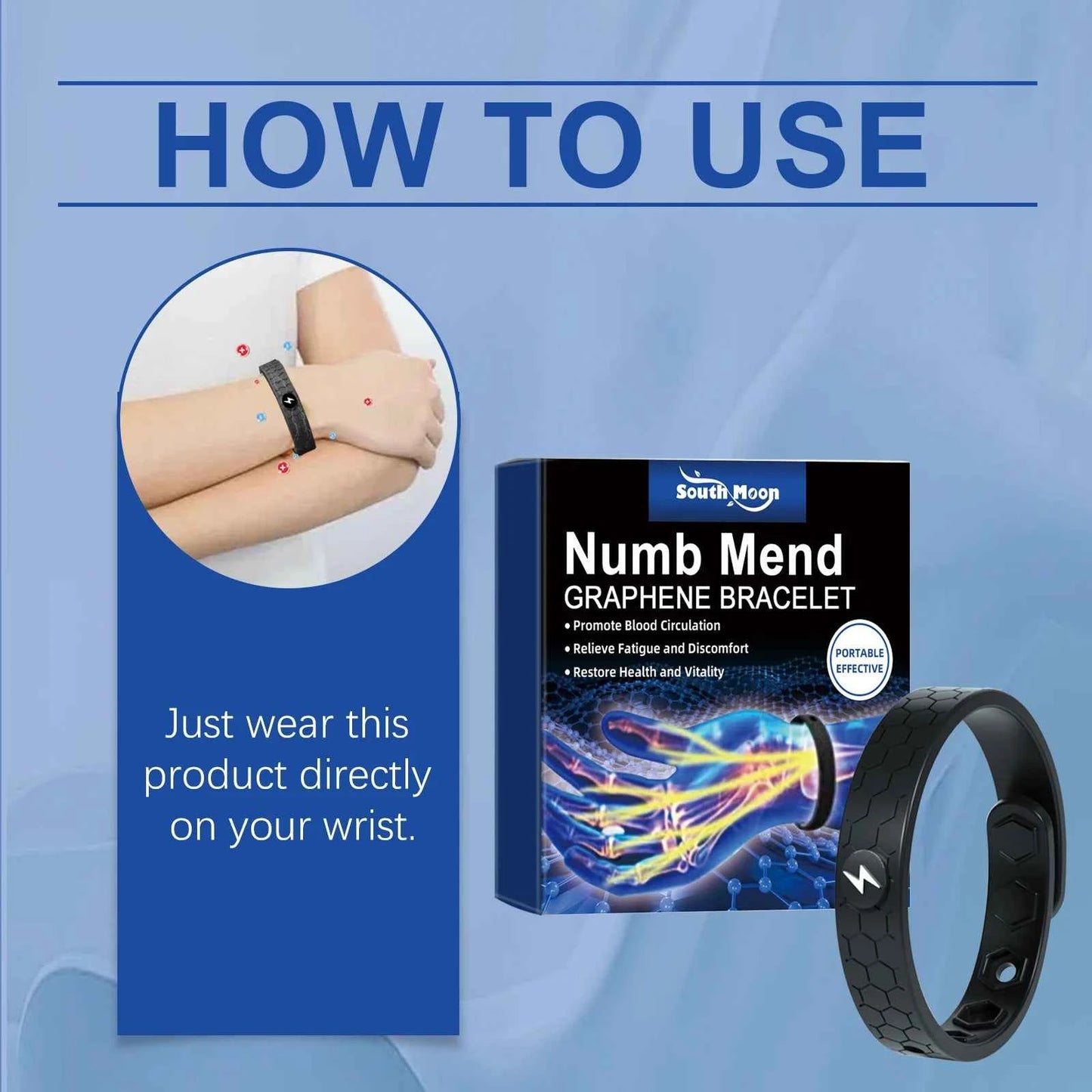 South Moon Energy Wristband for Wrist Pain Relief and Blood Circulation