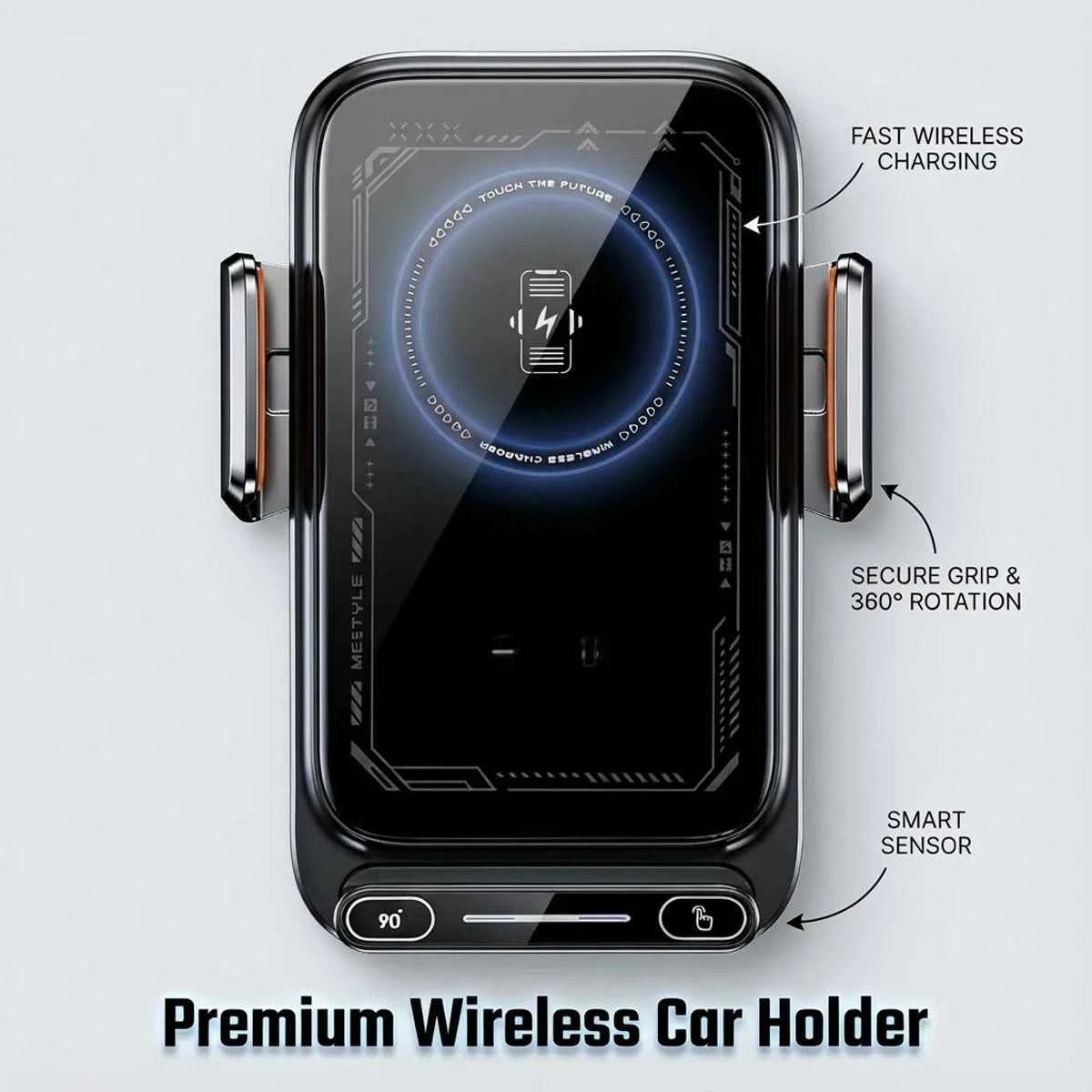 15W Wireless And Wired Car Charger Holder Qi Certified With Auto Sensing Release