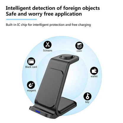 Desktop Universal 3 in 1 Wireless Charger 30W Fast Charger for iPhone