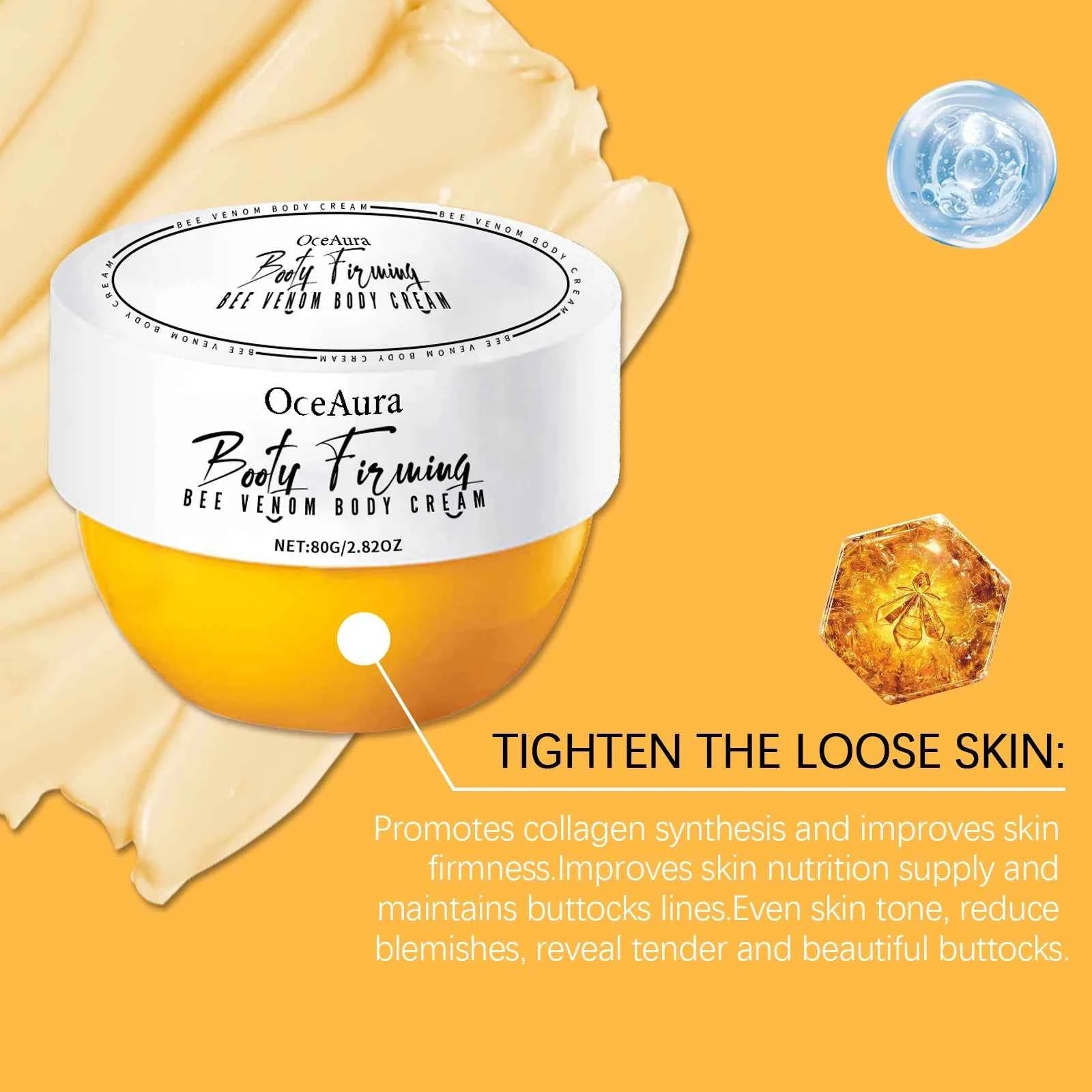 OceAura Buttock Lift Firming Cream With Hyaluronic Acid And Bee Venom