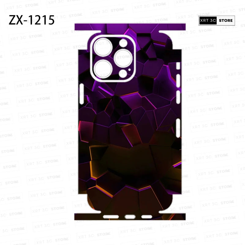 Colorful Skin Sticker for iPhone16 15 Pro Max 14 13 12 Phone Sticker Back Film Side Frame Protector (Not Phone Case)
