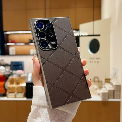Fashion Business Leather Phone Case For Samsung S24 Plus S24 Ultra Solid Color Cover For Galaxy S22 Ultra S23 Luxury Slim Cases