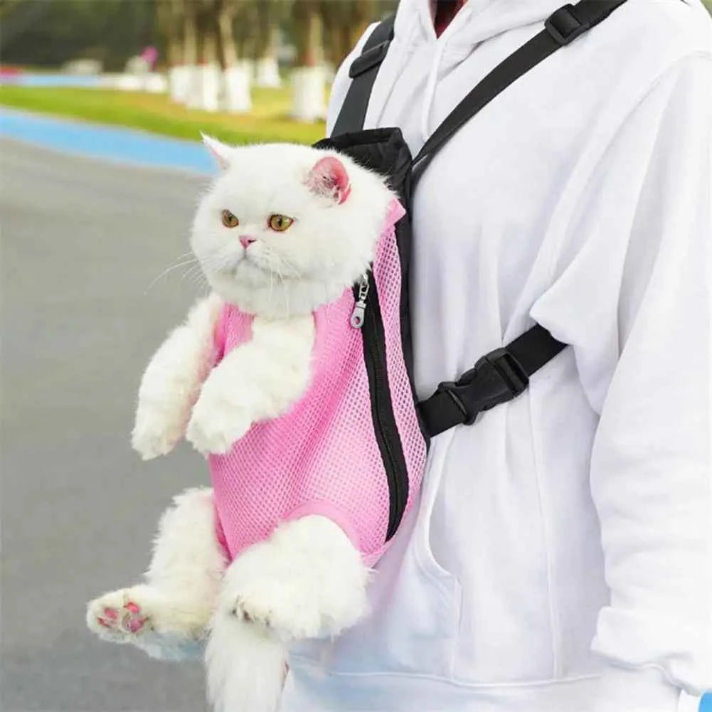 Pet Carrier Backpack Adjustable Front Carrier For Hiking Dogs Cats Travel Bag