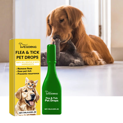 Yegbong Pet External Insect Repellent Drops - Flea Tick Lice Mite Killer for Dogs Cats - Skin Antipruritic Care