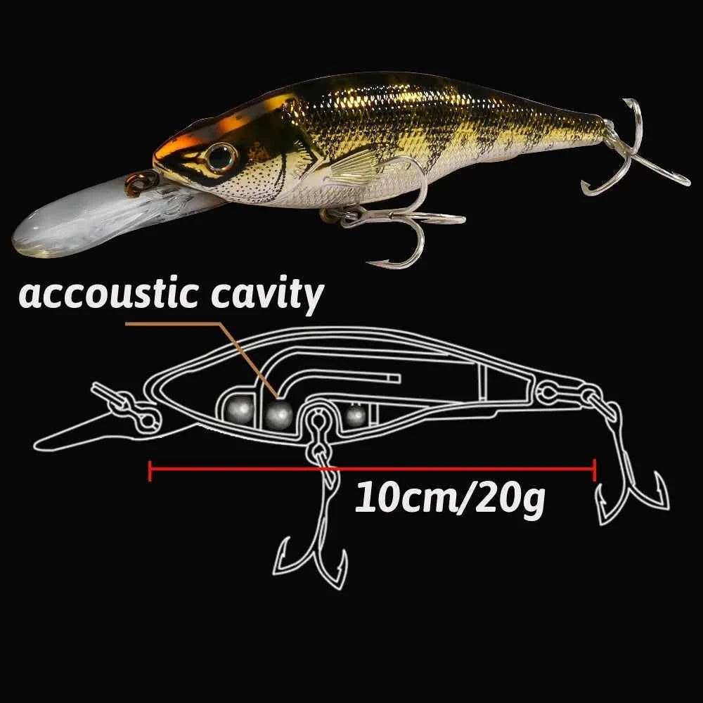 Gobait 20g Diving Floating Minnow Swimbait Lure With Steel Ball Balance System