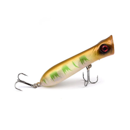 Popper Hard Bait Wobbler Lure 80mm 12g 6 Hook Floating Trailer Ocean Fishing