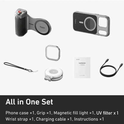 TELESIN for iPhone 17 Pro Max/ iPhone 17 Pro Phone Camera Grip Kit , with Remote Shutter Handheld Mount with Wireless Charging