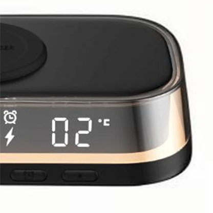 15W Wireless Charger Desktop Clock Alarm Thermometer Night Light AB01