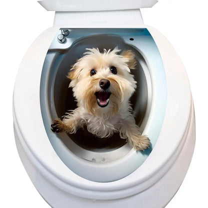 Toilet Seat 3D Decals Toilet Seat Cover Waterproof Stickers In 3D Room Ornaments 3D Stickers For Kitchen Living Room Bedroom