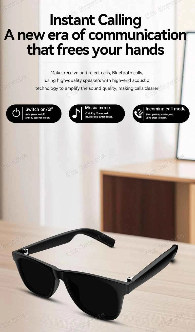 Ola Esporte Smart Glasses Bluetooth Music Headset Sunglasses With Voice Call