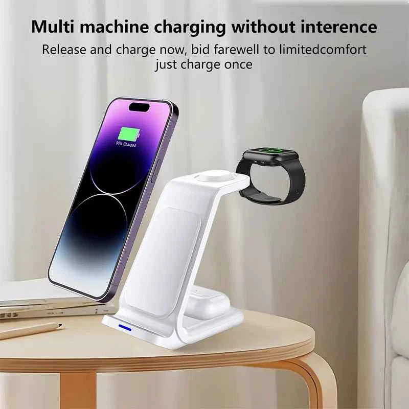 Desktop Universal 3 in 1 Wireless Charger 30W Fast Charger for iPhone