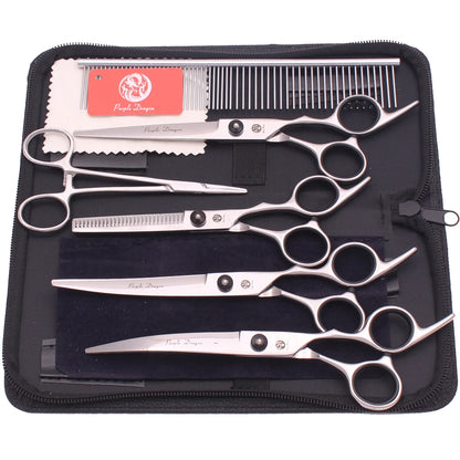 Dog Grooming Scissors Purple Dragon 6" 7" Stainless Pet Beauty Scissors Cutting Scissors Thinning Shears Curved Scissors Z3001