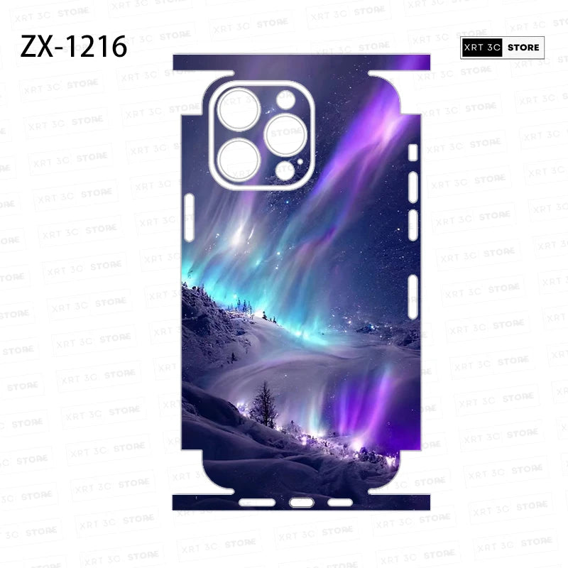 Colorful Skin Sticker for iPhone16 15 Pro Max 14 13 12 Phone Sticker Back Film Side Frame Protector (Not Phone Case)