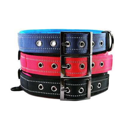 Durable Tactical Dog Collar for Medium to Large Dogs, Adjustable Heavy-Duty Nylon Webbing, Quick Release, Zinc Alloy Metal Buck
