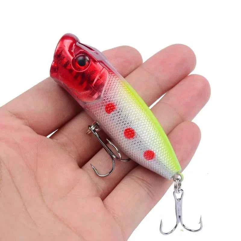 Topwater Popper Lures 6.5cm 12g Hard Bait Wobblers With 6 Hooks