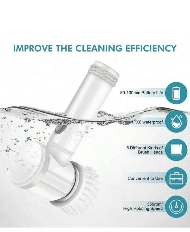 Household Cordless Spin Scrubber Multipurpose Cleaning Brush  Kitchen Gadgets Hair Brushes Bathroom Broom Toilet Electric Mops
