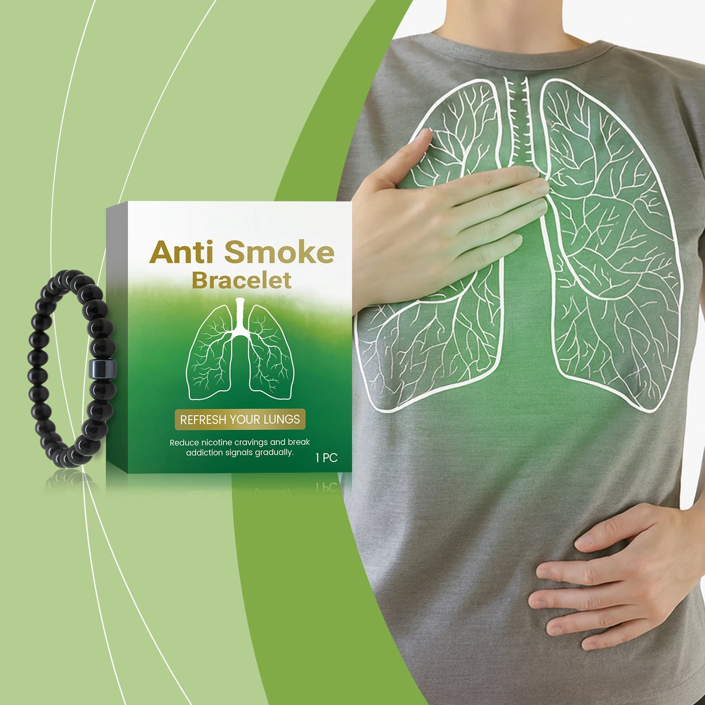 Quit Smoking Bracelet Control Smoking Dispel Addiction Anti Anxiety Lung Detox Cleansing Smoke Cessation Bracelets For Men Women