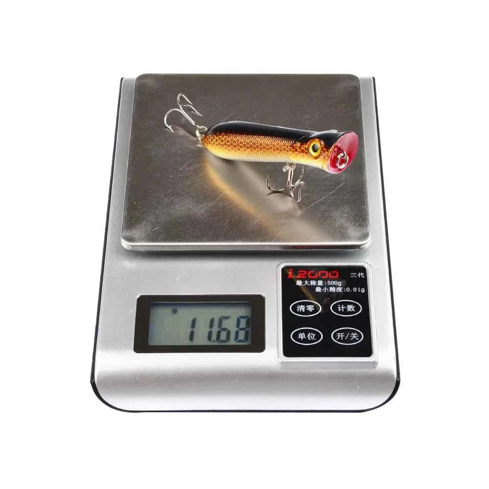 Popper Hard Bait Wobbler Lure 80mm 12g 6 Hook Floating Trailer Ocean Fishing