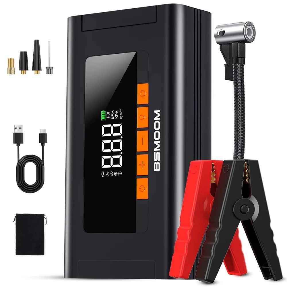 4 In 1 8000A Car Jump Starter 150PSI Air Pump Car Battery Booster Engine Starting Device Tire Air Compressor Power Bank