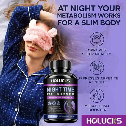 Holucks Nighttime Fat Burner Sleep Onset Metabolism Boost Cortisol Balance