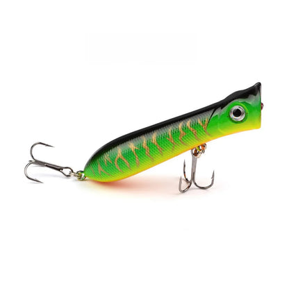 Popper Hard Bait Wobbler Lure 80mm 12g 6 Hook Floating Trailer Ocean Fishing