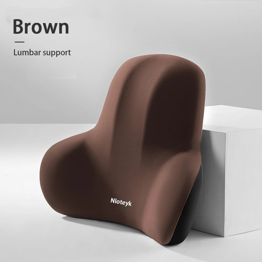 Car Neck Pillow Memory Foam Protection Lumbar Backrest Cushion Lumbar Cushion Car Headrest Seat Travel Interior Accessorie