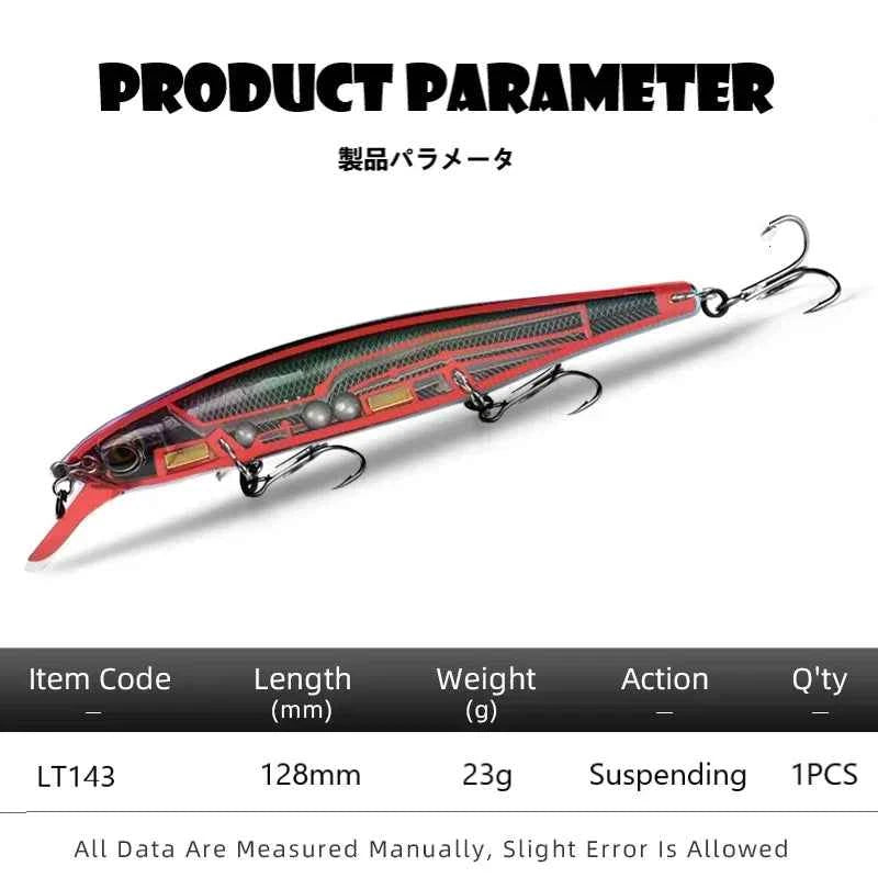 Jackall Magsquad 128SP Suspending Minnow Lure 128mm 23g Flirt Minnow Wobbler